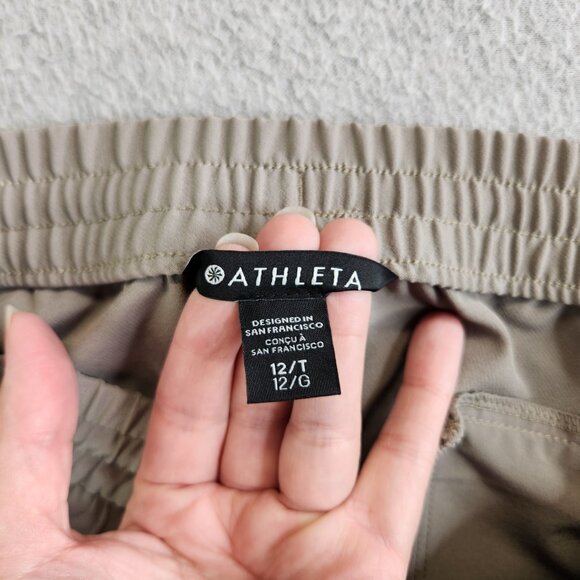 Athleta Pants Womens 12T Neutral Beige Endeavor Jogger Creased High Waisted - Picture 10 of 13